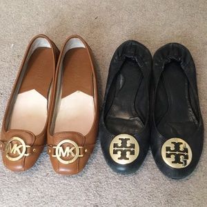 1 brown Michael Kors & 1 black Tory Burch with box